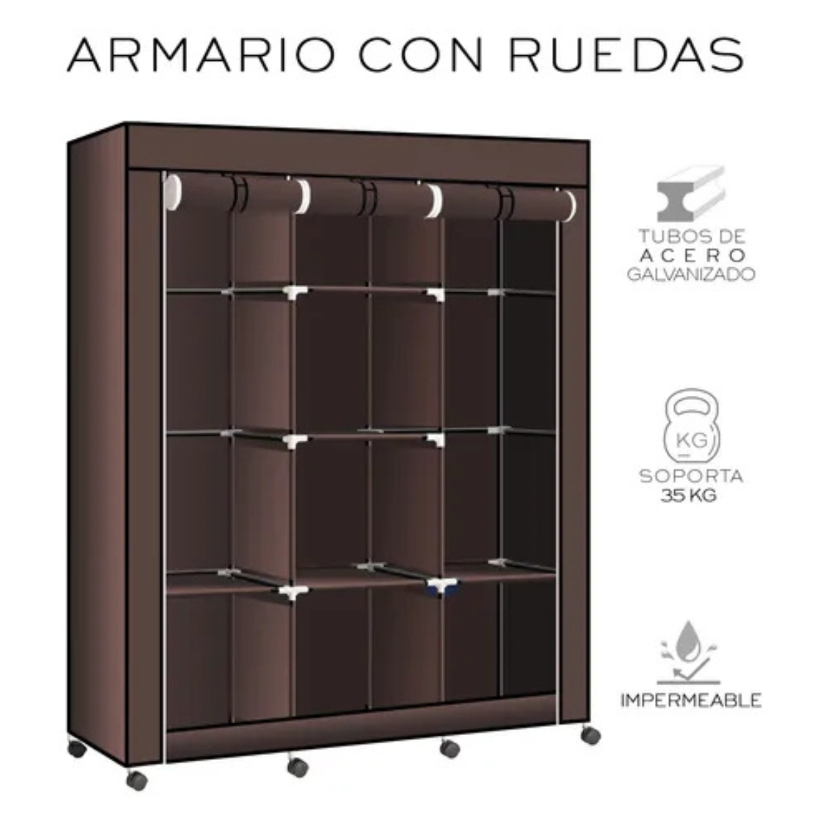 Closet 8 Espacios de Metal + Forro